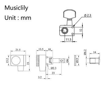 Musiclily Pro 2-pins Chitara Locking Tuners 6R Chitara Electrica Tuning Pegs Mașină de Capete de Strat/Tele, Chrome