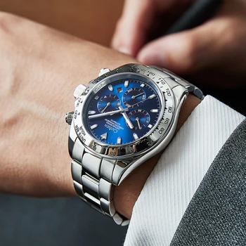 Noi CADISEN 40MM Bărbați Ceasuri Mecanice de lux de moda ceas de mână ceas automatic barbati impermeabile Multifuncțional Cronograf