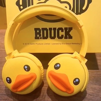Nou B. Duck Adevărat Wireless Bluetooth 5.0 cască Galbenă desene animate duck peste ureche stereo de reducere a zgomotului muzica căști de gaming