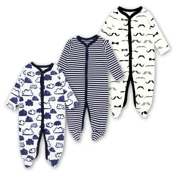 Nou-născuți imbracaminte pentru sugari cu picioare salopeta fete 3 6 9 12 luni de dormit pijama din bumbac pentru copii haine baieti 3 piese