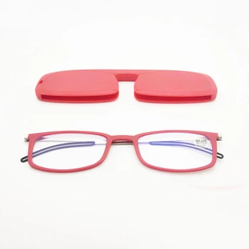 Ochelari de citit Bărbați Femei Forma Dreptunghiulara - Ultra-Ușoare din Nailon Cadre Ultra-Compact Caz pentru zi cu Zi Purta - 3 Culori