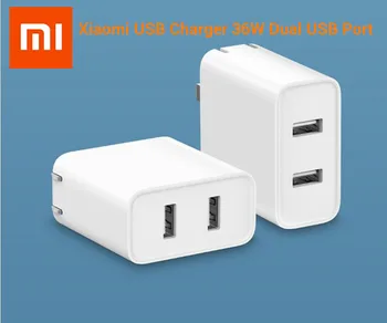 Original Xiaomi USB Încărcător 36W Dual USB Port QC 3.0 Portable Perete Încărcător 2 USB-UN Port de Încărcare Rapidă Pentru telefoane mobile
