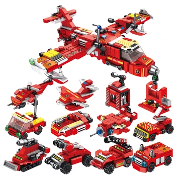 PANLOS MOC City Elicopter de Salvare și de stingere a Incendiilor de Avioane Jucărie pentru Copii Sticker Cadou Compatibil cu LegoINGlys Blocuri