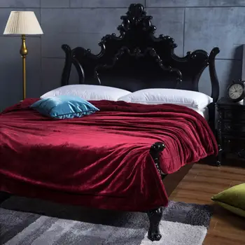 Papa&Mima Solid de Vin Roșu Nordic Gros de Iarna Cald Pătură Confortabilă Aruncă Foaia de Acoperire Fir față-verso Cuvertura de pat din Microfibra