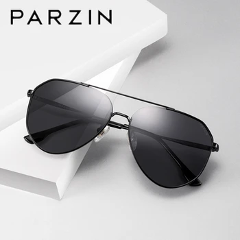 PARZIN Polarizat ochelari de Soare Barbati Metalice Supradimensionate, ochelari de soare Ochelari de sex Masculin Pentru Conducere Protectie UV 8204
