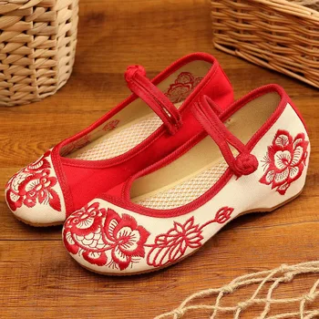 Pentru copii pantofi casual fete old Beijing pantofi de pânză Tang costum de broderie floare pantofi etnice fete de performanță pantof de dans