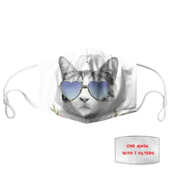Personalizate de Imprimare de Desene animate Pisica Masca Gura Breathbale Reutilizabile Filtrului Gura Masca pentru Femei/Bărbați/Copii Masca