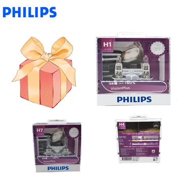 Philips H1 H3 H4 H7 H11 HB4 9006 VisionPlus Auto Motociclete Far Luminos Becurile cu Halogen ECE Aproba 60% Mai mult Viziunea, Pereche