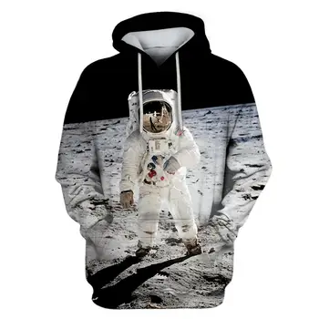 PLstar Cosmos 3D Astronaut a Lua O Fotografie Outspace Full Print Hoodie spatial Tricou Casual streetwear sudadera hombre