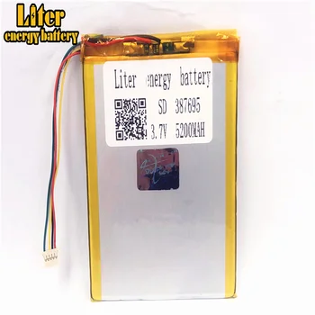 Plug 1.0-5P 3.7 V 387695 407595 5200mah Tablet PC litiu-polimer li-ion baterie reîncărcabilă acumulator lipo