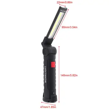 Portabil 5 Modul de COB LED lanterna Lanterna Lampa USB Reîncărcabilă LED Lumina de Lucru Agățat Cârlig Magnetic Lanterna pentru Camping în aer liber