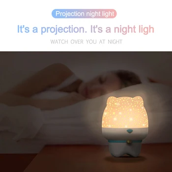 Proiector LED Star Veioza Lumina de Noapte BT Vorbitor de Control de la Distanță Timer Lampa Pentru copii Copii Dormitor Copil Pepinieră Cadou