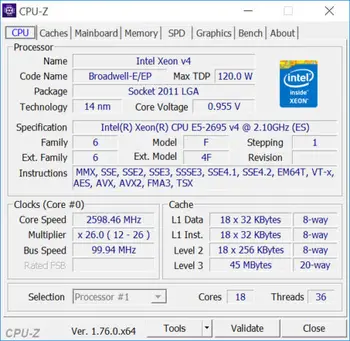 QS versiune E5-2695V4 Original Intel Xeon 120W E5 2695 V4 45M E5-2695 V4 2.10 GHz 18-Core 45MB Processor E5 2695V4 transport gratuit