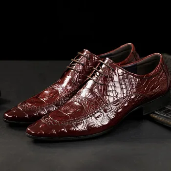 QYFCIOUFU 2019 formală Clasic pantofi barbati Stil de Moda din Piele oxford Pantofi Rochie italiană lucrate Manual pentru Bărbați pantofi din piele de crocodil
