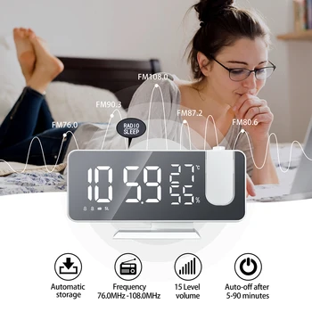 Radio FM Digital cu LED-uri Ceas cu Alarmă Inteligent Ceas de Masa Electronice Ceasuri pentru Desktop USB serviciu de Trezire, Ceas cu proiecție Timp de Amânare