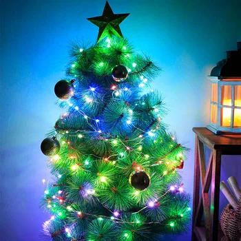 RGB LED String Lumina Ghirlanda Pom de Crăciun Zână Lumini de Decor din Sârmă de Cupru Led Multicolor Șir de Lumină Lampă cu Telecomanda