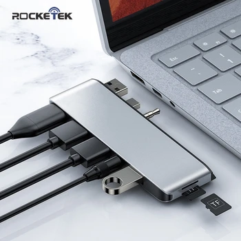 Rocketek HUB USB 3.0 cititor de carduri 4K compatibil HDMI Audio Jack 3.5 mm TF Micro SD cu adaptor pentru Microsoft Surface laptop 1/2/3