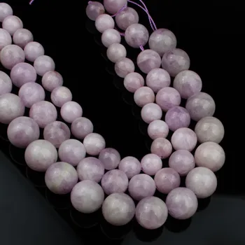 Runda Naturale Violet Spodumene Kunzite Piatra Margele Margele Vrac Pentru a Face Bijuterii DIY Brățară Colier 8 10 12 mm 7.5 cm Nou