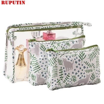 RUPUTIN 3pcs/set Transparent PVC Femei Machiaj Sac Portabil Spălați Sac Organizator de Călătorie Sac de Cosmetice de Depozitare rezistent la apa Make Up Bag