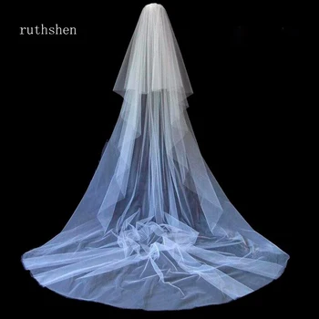 Ruthshen Două Straturi de Voal de Mireasa alb 80cmx270cm Lung Voal de Mireasa