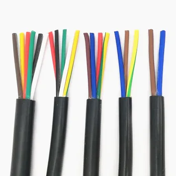 RVV cablu 0.12MM2 RVV 2/3/4/5/6/7/8/10/12/14/16/20 semnal de control pe linie de cupru, sarma neagra