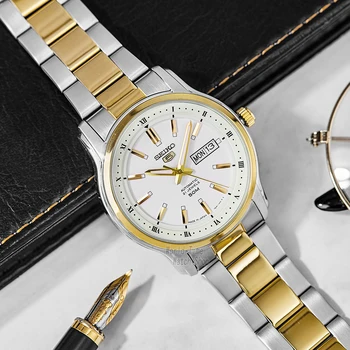 Seiko ceas barbati 5 automatic ceas de Lux de Top de Brand Sport Impermeabil Ceas Încheietura mâinii Mens Ceasuri set relogio masculino SNKP14J 1