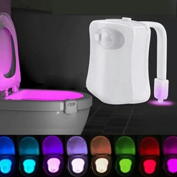 Smart Senzor de Mișcare PIR, Toaletă Lumina de Noapte 8/16 Impermeabil Culori de Fundal Pentru Vas de Toaletă CONDUS Luminaria Lampa 2021