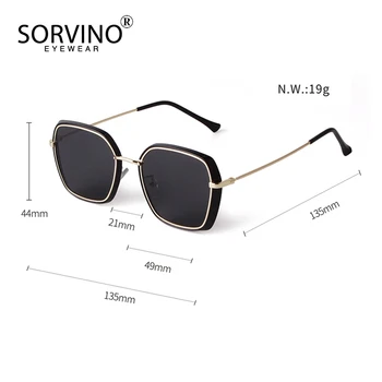 SORVINO 2020 Moda ochelari de Soare Patrati de Ocean Bucată de Metal Cadru Ochelari de Soare Brand de Lux Personalitate Sălbatice Unisex 9052A