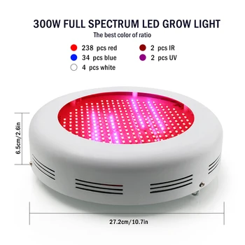 Spectru complet 300W Led-uri Cresc Light OZN Planta cu LED-uri Lampa UV IR Cresc Cort de Iluminat Pentru Gradina, Parc, Plante cu Flori