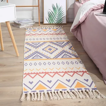 Stil etnic și lenjerie de bumbac mat epocă simplu tapiserie handmade covor multicolor opțional de studiu dormitor perna de pe canapea covor