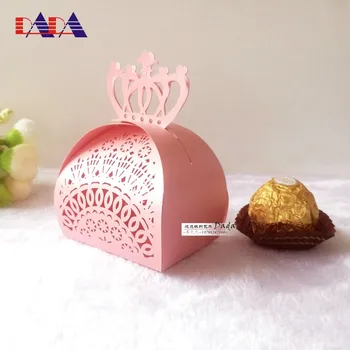 Stil European nunta Coroana gol cutie de bomboane de ciocolata bomboane ambalaje de hârtie flori cutie cadou boite drajeuri de mariage коробка