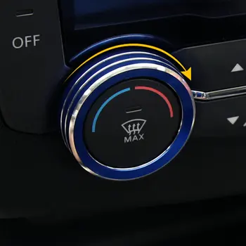 STYO Mașină de convertit audio, butoane Aer condiționat decorative butoane cerc autocolant garnitura pentru RENAULT CADJAR 2016
