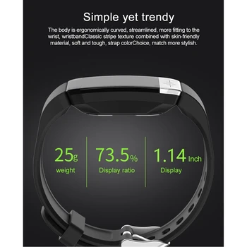T1S Brățară Inteligent ECG+PPG Temperatura Corpului Tracker de Fitness cu Monitor de Ritm Cardiac Somn Sânge Acest Sport Watch