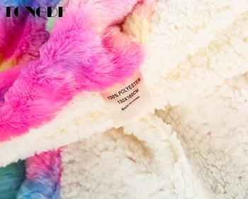 TONGDI Calda Super Moale Copiii Cașmir Raschel Curcubeu Pătură Îngroșa Elegant Fleece Decor de Lux Pentru a Acoperi Canapea extensibilă Iarna
