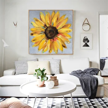 Ulei Modern de Floarea-soarelui Arta de Perete Flori de Panza Pictura, Postere, Printuri de Arta POP Poze pentru Galerie Living Acasă Decorative