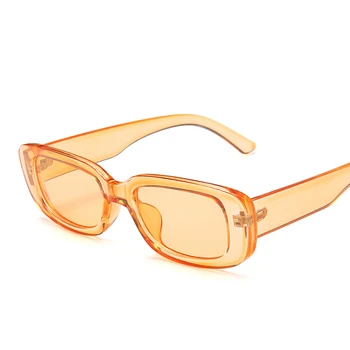 VCKA Mic Dreptunghi ochelari de Soare vintage nuante pentru femei bomboane de culoare Ochelari oglindă Pătrat ochelari de soare retro Flat Top Obiectiv Clar