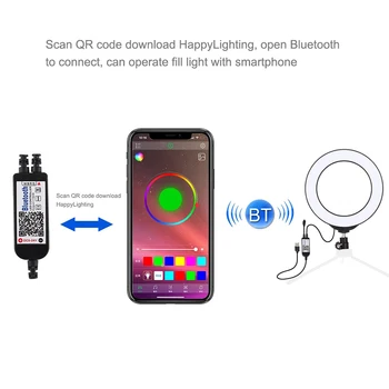 Video Lumina Estompat LED Selfie Inel de Lumina USB Lampă în formă de Inel Fotografie Lumina Rece Cald Trepied Cap de Minge & Control de la Distanță pentru a Trăi