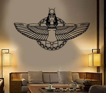 Vinil De Perete Decal Egiptul Antic, Regina Cleopatra Egiptean Aripi Autocolante Dormitor Living Room Decor Acasă Vinil Artă Murală D543