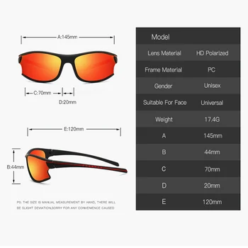 VIVIBEE Oglindă Rosu Polarizat ochelari de Soare Sport Barbati Ochelari 2021 UV400 Alpinism Femeile în aer liber Elasticitatea Ochelari de Soare