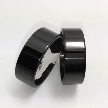 Vrac mult 100buc Lustruit Negru Simplu Inele de Oțel Inoxidabil 8mm Bărbați Moda Bijuterii Clasic deget inel