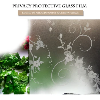 WXSHSH Flori Albe Decorative Geam Film Opac de Confidențialitate de Protecție Mată Fereastra Autocolante Statice, Auto-Adezivă de Film
