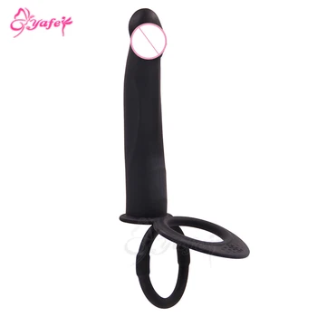 YAFEI curea Dubla pe penis artificial Vibratoare sex masculin aro 10 Viteza Anal plug Vibratoare Femeia jucărie sexuală Intimă Adult jucarii sexuale pentru Cupluri