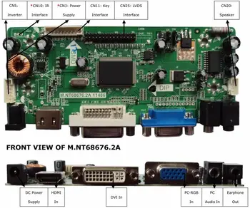 Yqwsyxl Control Board Monitor Kit pentru B116XW03 V. 1 V1 B116XW03 V. 2 V2 HDMI + DVI + VGA LCD ecran cu LED-uri Controler de Bord Driver