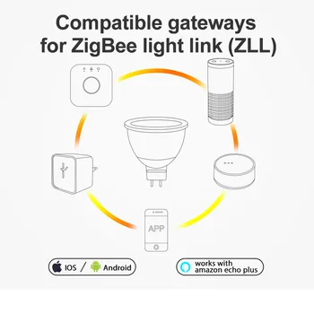 ZIGBEE MR16 LED lumina Reflectoarelor 4W RGBCCT CONDUS Blub DC 12V Smart Loc becul Lampa de Lucru cu ZIGBEE 3.0 Gateway-ul Hub-ul Amazon Echo Plus