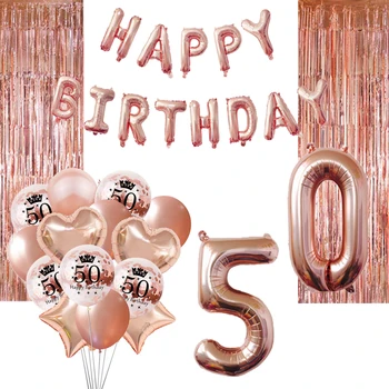 ZLJQ Aur 30 40 50 Petrecere de Ziua Decor Baloane Kit a Crescut de Aur de Ziua Balon de Folie Consumabile Ziua de nastere Decoratiuni pentru Casa