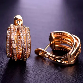 Zlxgirl bijuterii pave plin de zircon cubic de Nunta cercel inel bijuterii femei partid aur cercei și inel seturi de moda femei anel